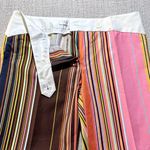 Trina Turk  Multicolor Striped Ankle Crop Pants with Button Detail Size 6💛 Photo 7