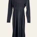 Toccin Dark Gray Ribbed Turtleneck Long Sleeve Midi Sweater Dress L Size L Photo 2