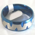 New stainless steel ring‎ size 10 Blue Photo 0