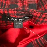 Boston Proper  NWT black & red plaid plus size 18 skirt holiday wool blend 19” Photo 3