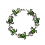 Green Turtle Silver Plated Bracelet‎ Photo 3