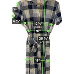 Mo:Vint New York Dress Women's XS Blue Plaid Button Photo 10