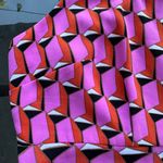 Diane Von Furstenberg 90's Shift Modern Geometric Mini Dress in Pink - Size 10 Photo 4