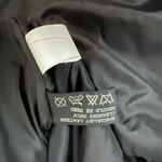 Vintage Pelle Black Embossed Suede Patchwork Leather Long Trench Coat Photo 7