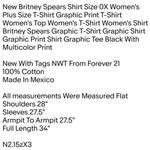 Britney Spears New  Shirt Size 0X Women's Plus Size T-Shirt Graphic Print T-Shirt Photo 1