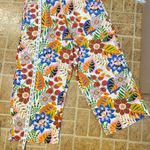 C&C California  100% Linen Colorful Floral Wide Leg Pants Photo 10