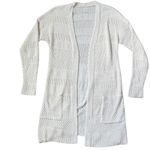 Joie  Open Front Woven Long Cardigan Sweater Womens Beige Knit Lightweight Photo 0