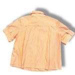 Bogner Shirt Womens XL (12) Button Up Short Sleeve Orange/White Stripe Golf Orange Photo 1