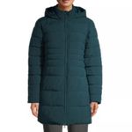 Swiss Tech Women’s Blue Green Puffer Jacket Hooded Quilted Design Size L 12/14 Blue Size L Photo 13