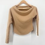 Free People Fuji Off Shoulder Waffle Knit Top We the Free Thumb Hole Cuffs XS Photo 2