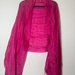 Silk Cashmere Pink fringe scarf shawl wrap Photo 10
