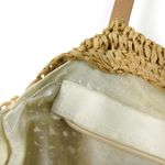 Woven Straw Oval Hobo Shoulder Purse Bag Tan Ivory Beach Travel Zip Closure Photo 12