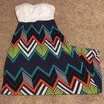 Honey & Rosie lace Chevron maxi dress open back Size M Photo 0