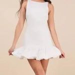 Lulus Superb Aura White Ruffled Drop Waist Mini Dress Size M Size M Photo 0
