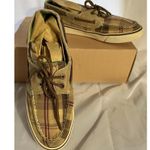 SPERRY TOPSIDER Boat Shoes Plaid Fabric Brown Multi Women's US 8 Photo 0