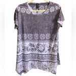 Sacred Threads  NWT Gray Design Tunic with Sheer Lace Sleeve. Size S/M Photo 0