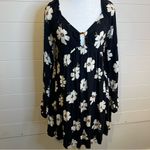 American Eagle  Outfitters Black Floral Dress BabyDoll Fairy Western Medium Photo 2