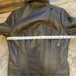 Bebe  Sherpa Lined Asymmetrical Zip Front Cropped Vegan Suede Farmers Jacket S Photo 9