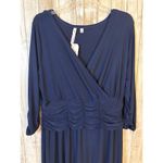 Ny Collection Navy A-Line Dress Ruching Waist Sleeves Plus Size 1X NWT Photo 1