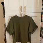 Madewell Sweatshirt Tee olive green cuffed sleeve Fall loungewear streetwear Photo 1