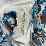 Old Navy Swimsuit Women Plus 4X White Blue Brown Floral One Shoulder One Piece Photo 3