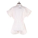 ZARA Solid White Short Sleeve Denim Romper - L Photo 1