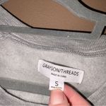 Grayson Threads  Happy Fuzzy textured Short‎ Sleeve Sweatshirt grey size small Photo 3