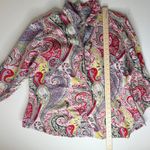 Chico's  Paisley Button Up Shirt Size 2 (12/14) Multicolor Lightweight Boho Office Photo 7