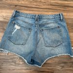 Good American  Ripped Blue Jean Shorts Photo 1