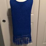 August Silk  Royal Blue Festival Open Knit Sweater XL Photo 2