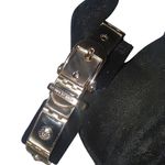 Hendi Bendal Hinge Belt Buckle Bracelet MOP Signature Logo Gold Tone Rhinestone Photo 9