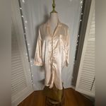 Lisa Intimates Satin Nightshirt Champagne Polka Dot Button Front M Size M Photo 6