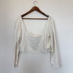 H&M  Off White Long Sleeve Square Neck Crop Top Photo 1
