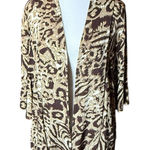 Chico's Travelers Women Open Side Pockets Animal Print Jacket Size 2 Large Photo 0