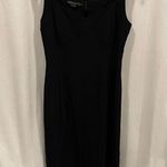 Adrienne Vittadini Sexy Y2K black sheath dress back slit midi length lined Photo 1
