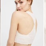Free People  Galloon Lace Racerback Bralette Ivory Lace No Wire Size Medium Photo 2