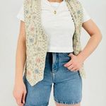 vintage light wash high waisted denim jean shorts longer inseam size 00 / 0 Blue Photo 0