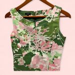 Talbots Adorable cotton canvas textured floral sheath dress notch collar midi Photo 3