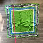 FRNCH  Paris Green Blue Square Scarf Sleeveless Print Summer Shirt One Size Photo 7