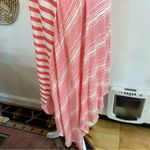 SUNDANCE Catalog Coral Mix Striped Linen Jersey Hanky Hem CALPURNIA Dress Sz L Pink Size L Photo 4