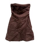 SNDYS x Revolve Romi Chocolate Brown Classic Lightweight Linen Dress NWT Small Photo 1