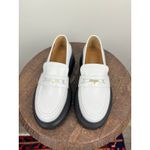 Maje NWT  White Leather Platform Loafers Chunky Sole Gold Detail Women Shoes 39 Photo 2