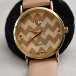 Charming Charlie  Zig Zag Beige/White Gold Tone New Battery Like New Watch Photo 0
