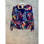 Farm Rio  Kaia Blouse Small Tropical Birds Parrots Wide Sleeves Coastal Beachy Photo 2