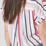 Miss Me Striped Tie Front Top Size Large Cream Red Blue White L Photo 1