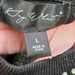 Say What? Say What Black Knit Rhinestone Beaded Bodycon Long Sleeves Mini Dress L Photo 7