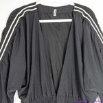 Free People New Movement Rory Romper Black Tracksuit Shorts Long Sleeves, S Photo 3