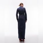 Topshop maxi in indigo size 4 Long Sleeve Raw Hem Stretch Denim Shirtdress Photo 1