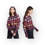 Wildfox new Couture ★ Rainbow Star Elektra Knit Sweater ★ Crushed Berry ★ Large Photo 3