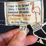 Free People Sandrine Rose x Pants Size 27 NWT French Worker Blue/Black Pinstripe Photo 9